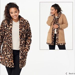 Susan Graver Weekend Reversible Sherpa coat
